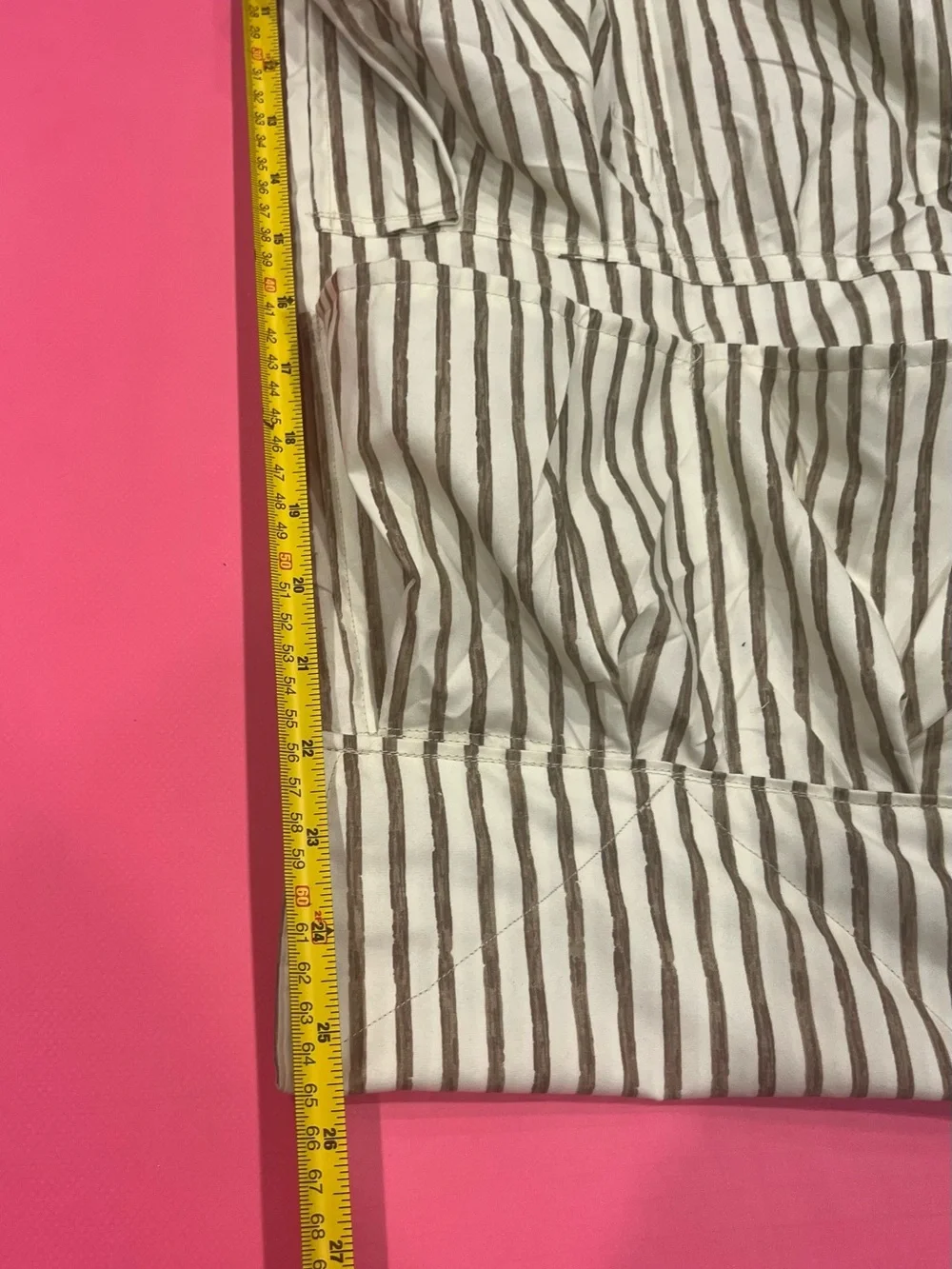 Handmade Fabric Hanging Wall Organizer - Striped Canvas Storage Caddy w/ Pockets